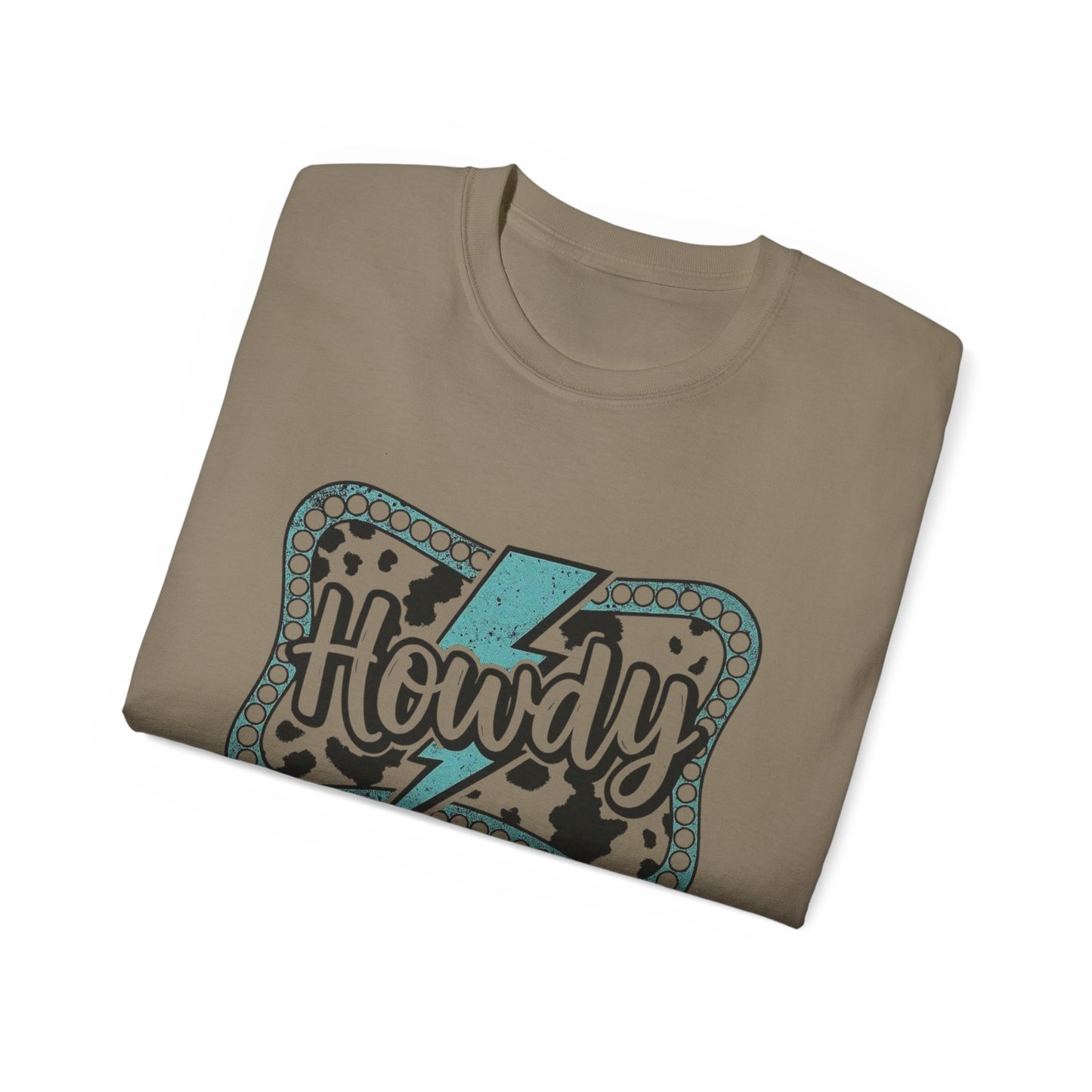 Howdy Lightning Graphic Tee - Fun Unisex Cotton Women's T-Shirt for Summer, Festivals, Casual Wear - The Eggy's store