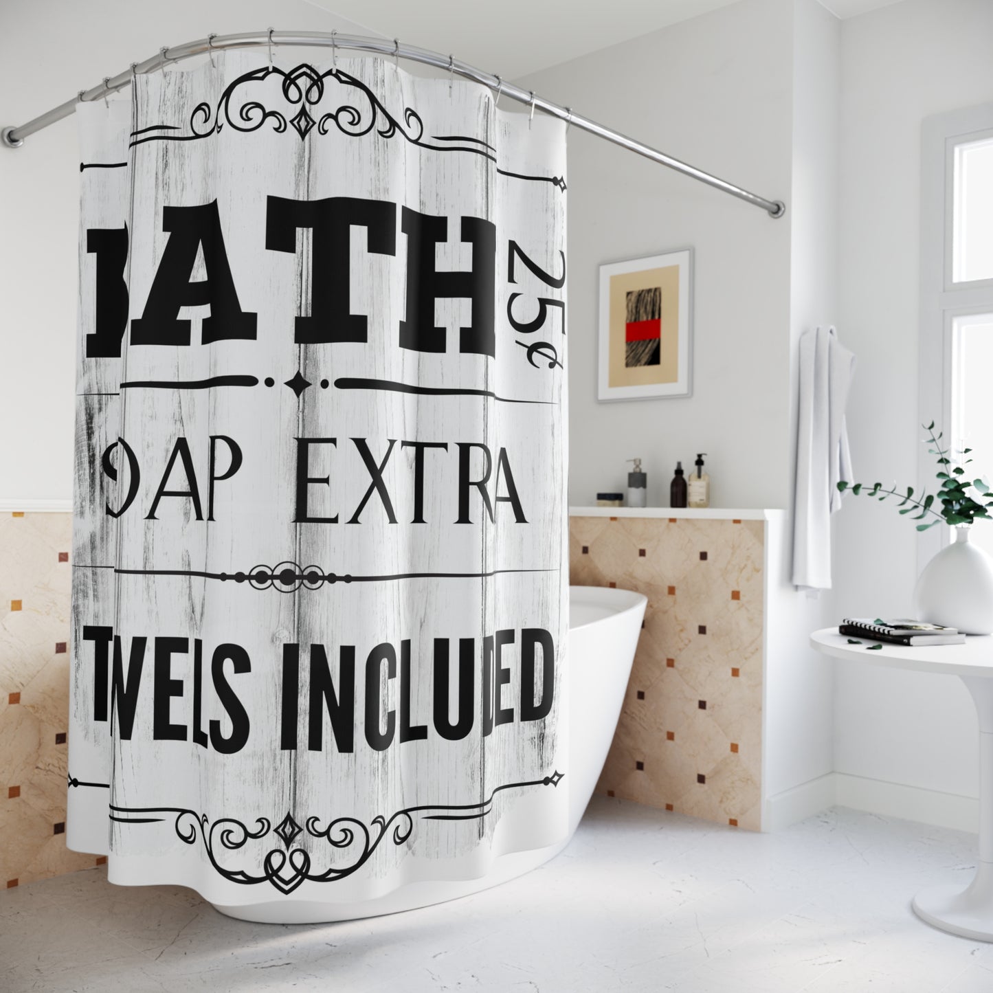 Old Fashion Vintage Shower Curtain for Home Decor