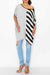 Stripe Contrast Oversized Top - Grey/Black Women's Top