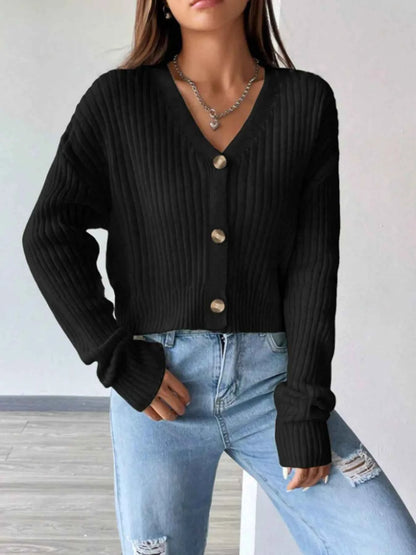 V Neck Button Up Cardigan