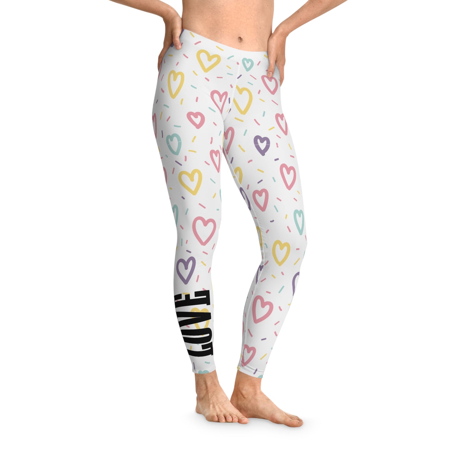 Love Womens Stretchy Leggings - Comfortable Adult Stretchy Leggings for All-Day Wear