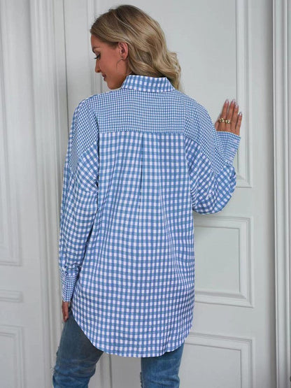 Miss Sparkling| Plaid Button Up Women's Blouse