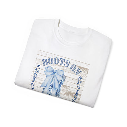 Western Song Cowboy Women's T-Shirt, Boots Graphic T-Shirt, Rural Lifestyle Top, Country Music Concert Apparel, Vintage Ranch Style Shirt - The Eggy's store