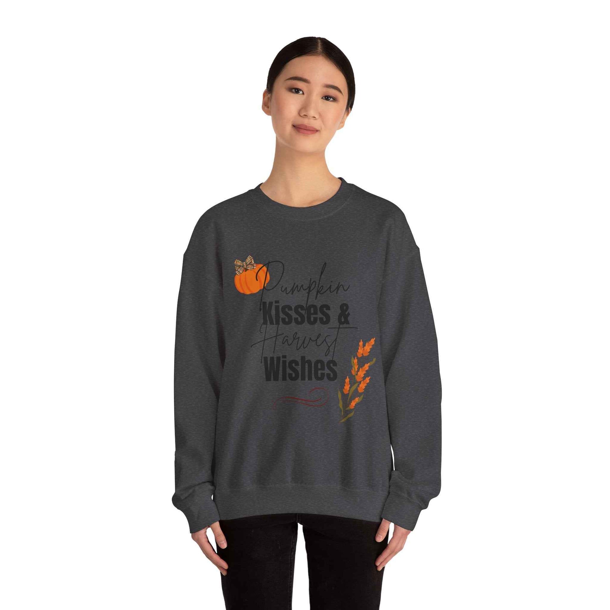 Pumpkin Kisses: Adult Crewneck Sweatshirt