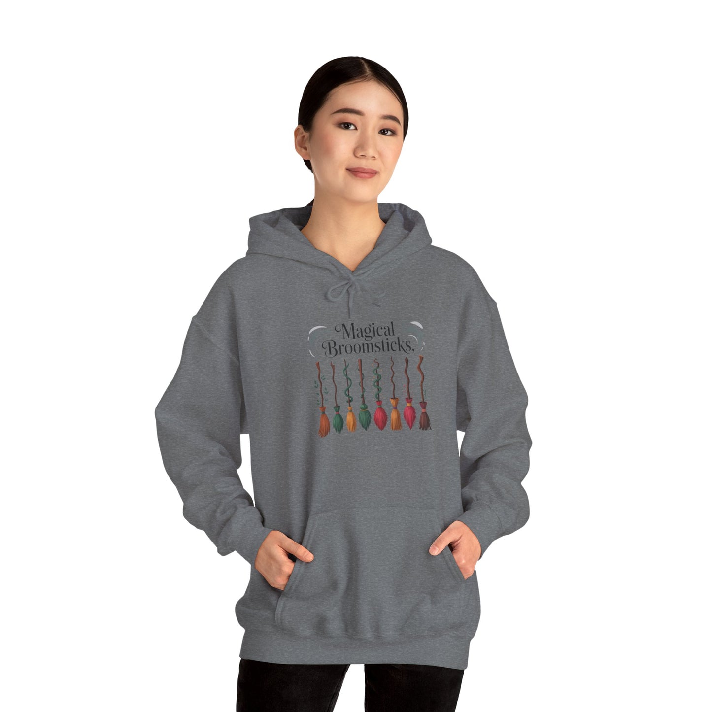 Magical Broomsticks Hoodie - Cozy Unisex Heavy Blend Sweatshirt for Wizarding Fans, Ideal for Halloween, Gifts, and [...]