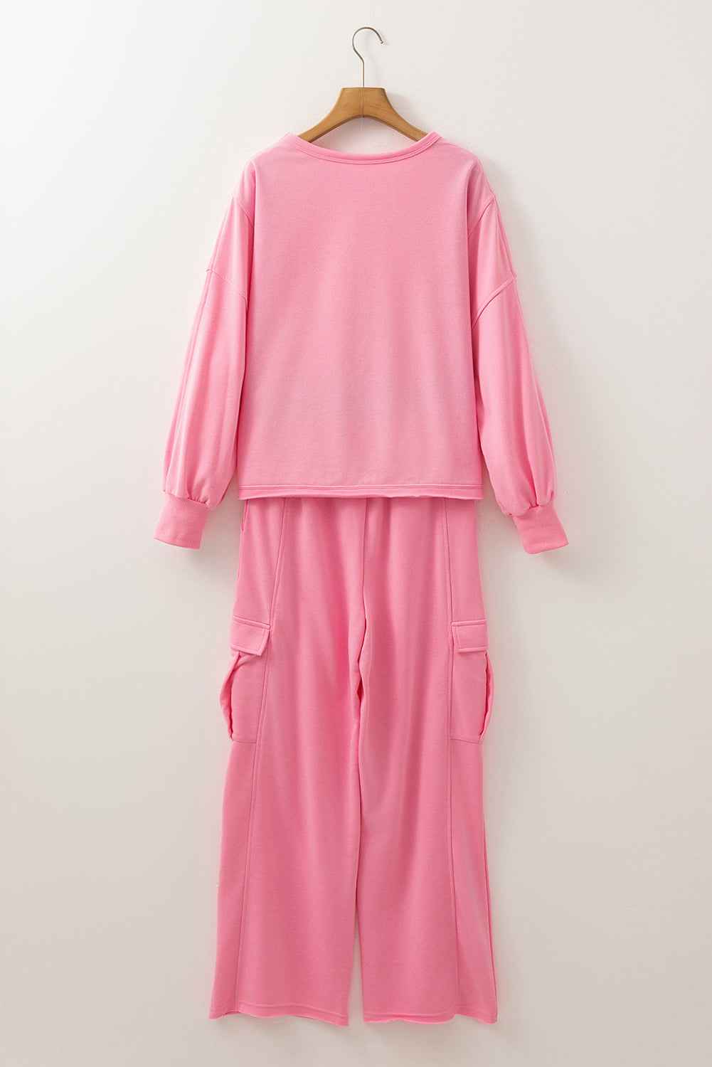 Solid Patchwork Top and Pants Set