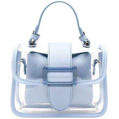 Translucent buckle satchel handbag