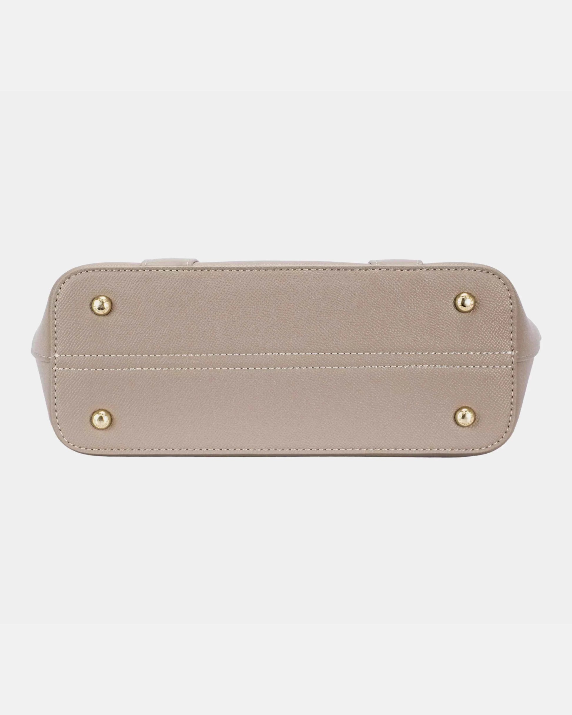 Leather Tote Bag with Gold Hardware