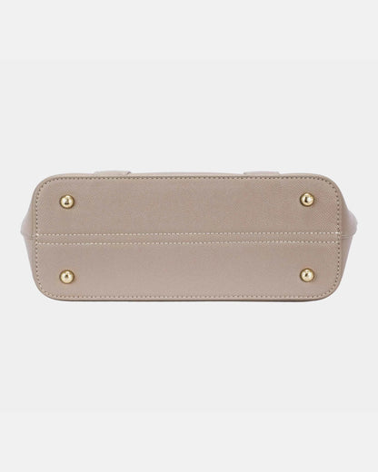 Leather Tote Bag with Gold Hardware
