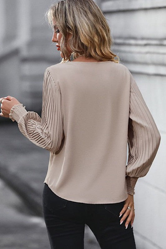Long Sleeve V-Neck Blouse