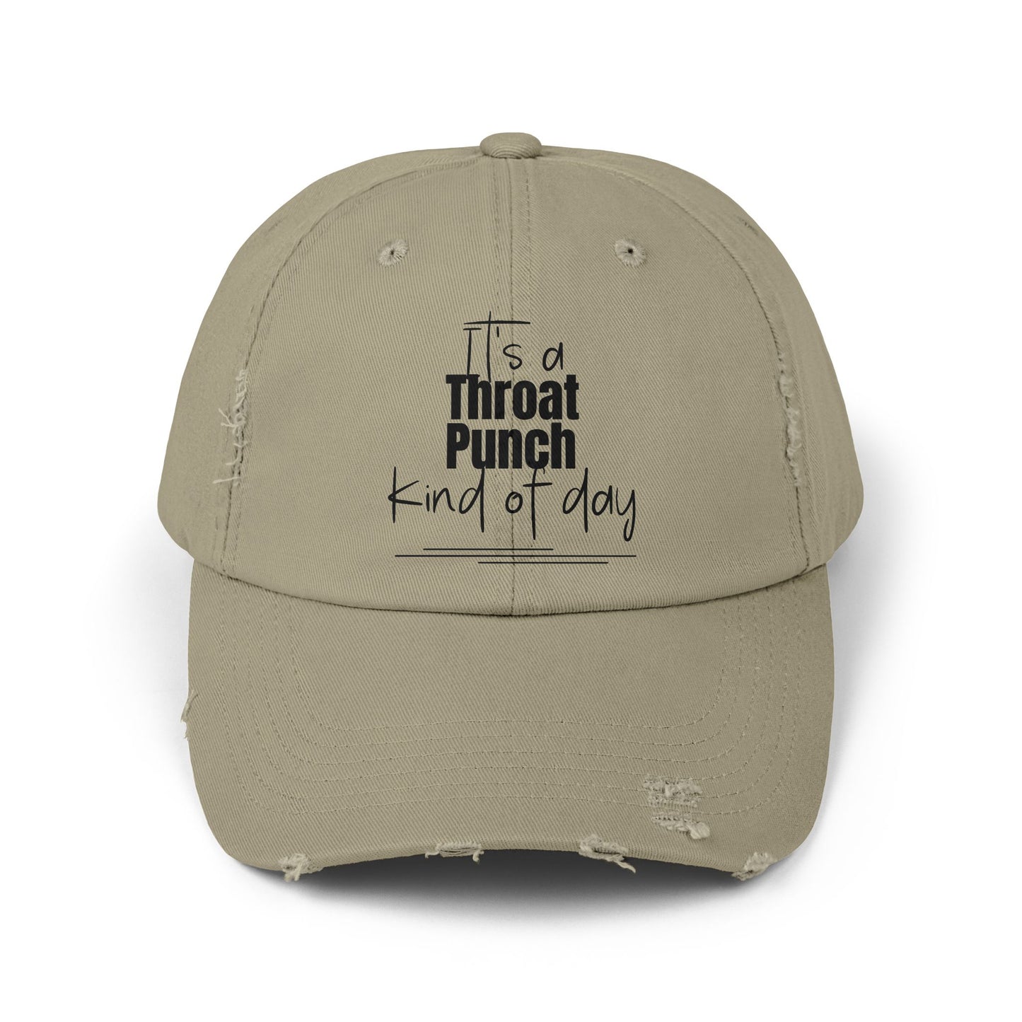 Throat Punch Hat: Unisex Distressed Cap