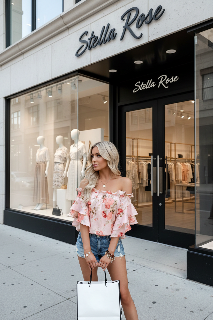Floral Off Shoulder Women's Blouse