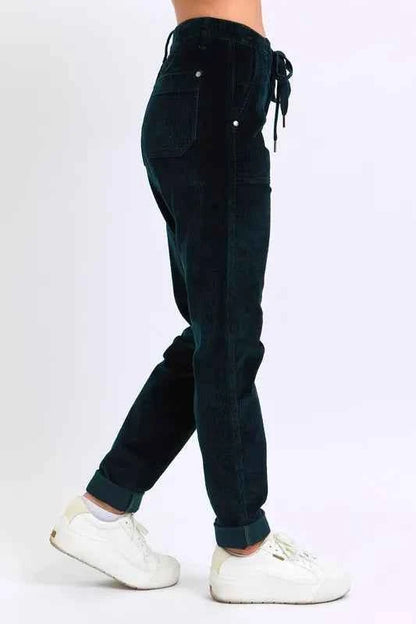 Judy Blue Full Size High Waist Corduroy Cuffed Jogger Plus Size