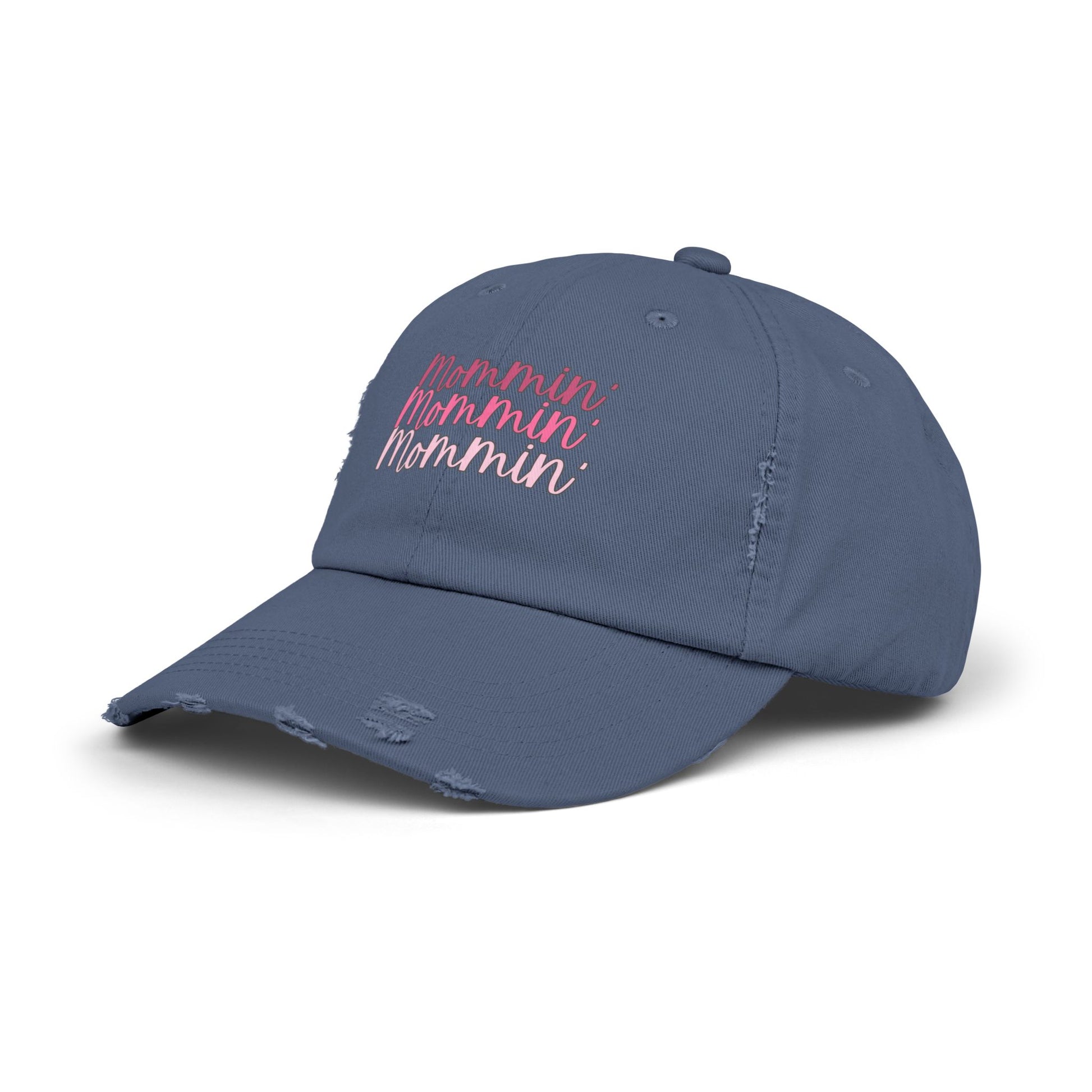 Mommin' Unisex Distressed Cap - Fun Gift for Moms, Trendy Summer Hat, Everyday Wear, Parenting Gift, Casual Cap - The Eggy's store