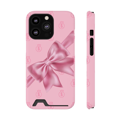 Money and Bows Phone Case with Card Holder - The Eggy's store