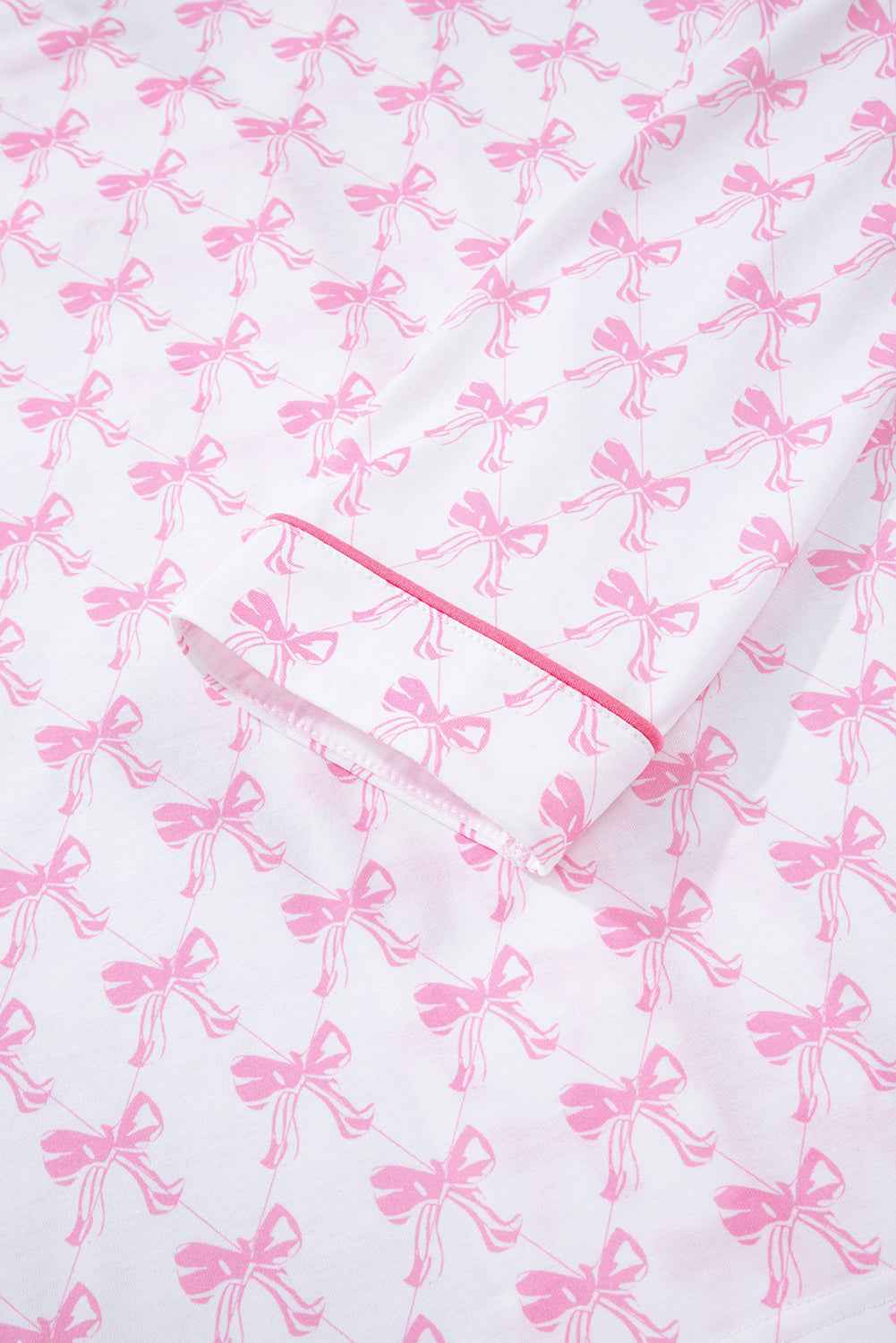 Bow Shirt and Pants Pajama Set