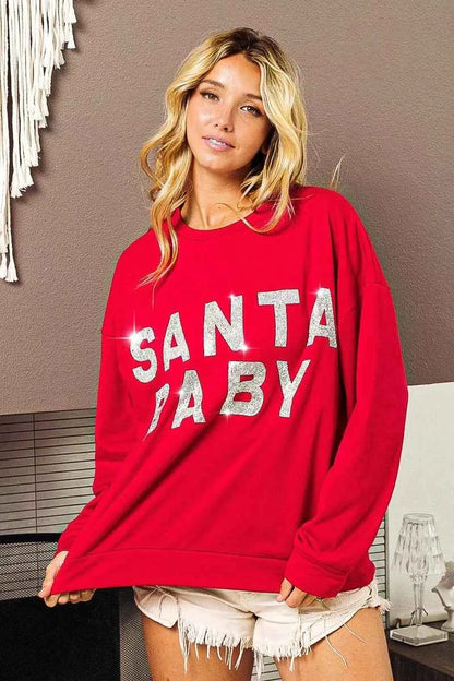 BiBi Santa Baby Lettering Christmas Sweatshirt