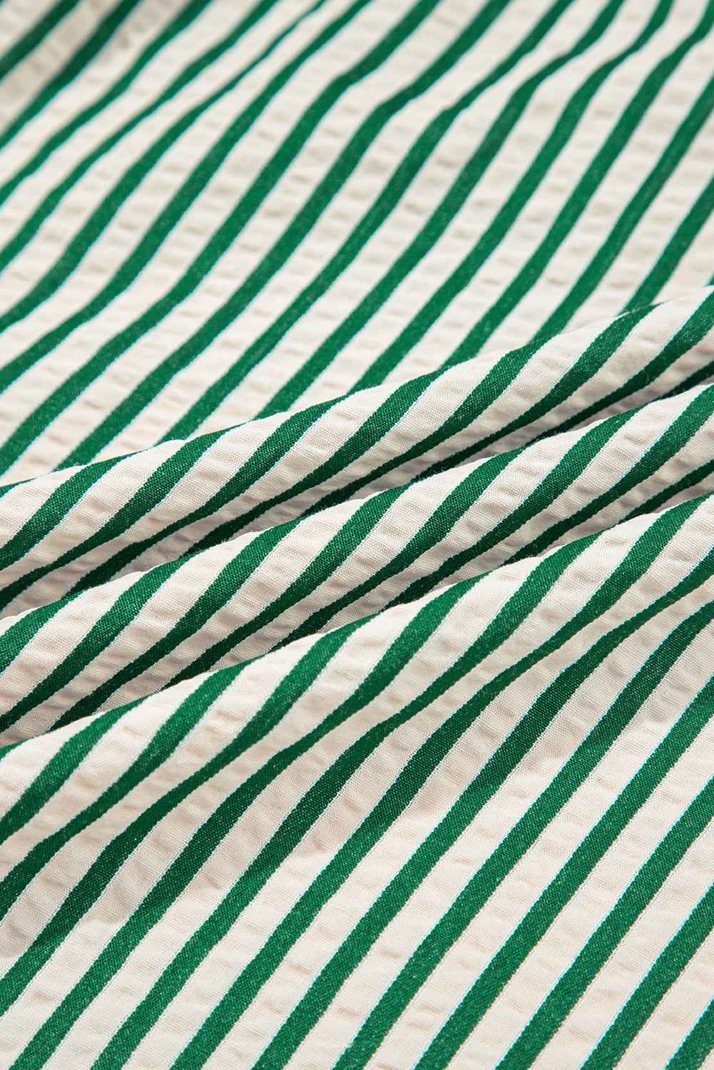 Stripe V-Neck Zip Front Midi Dress
