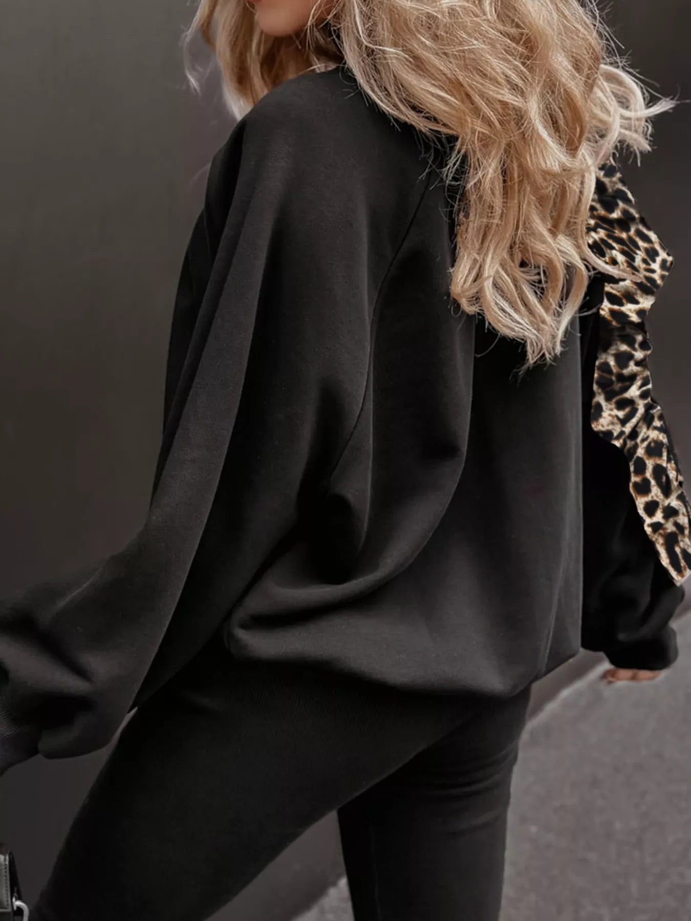 Leopard Trim Two-Piece Set – Slightly Stretchy