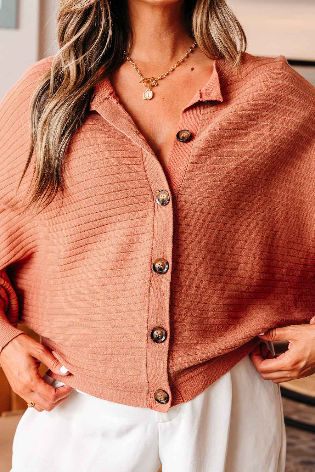 Parker Button Front Dolman Sleeve Sweater Cardigan