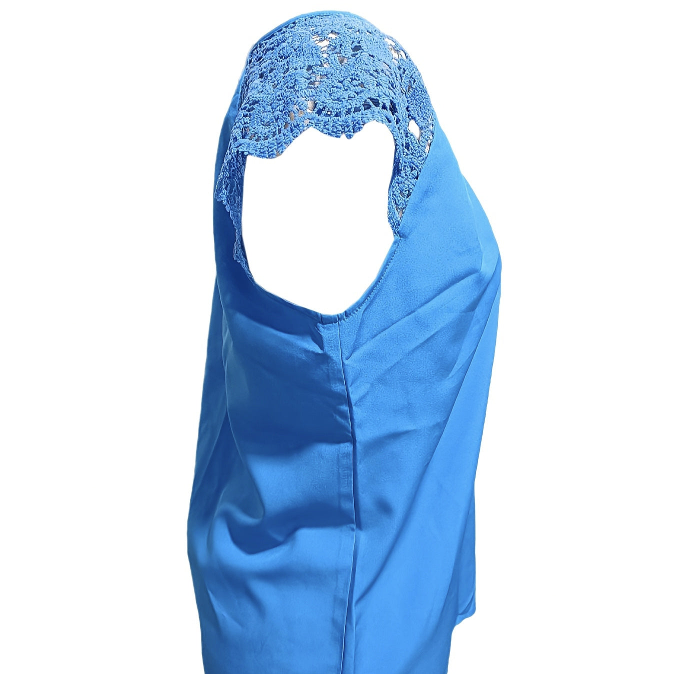 Women's Summer Blouse with Lace Buttonhole Collar