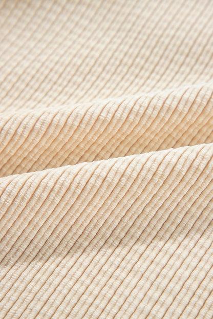 Solid Corduroy Button-Up Pocketed Shacket