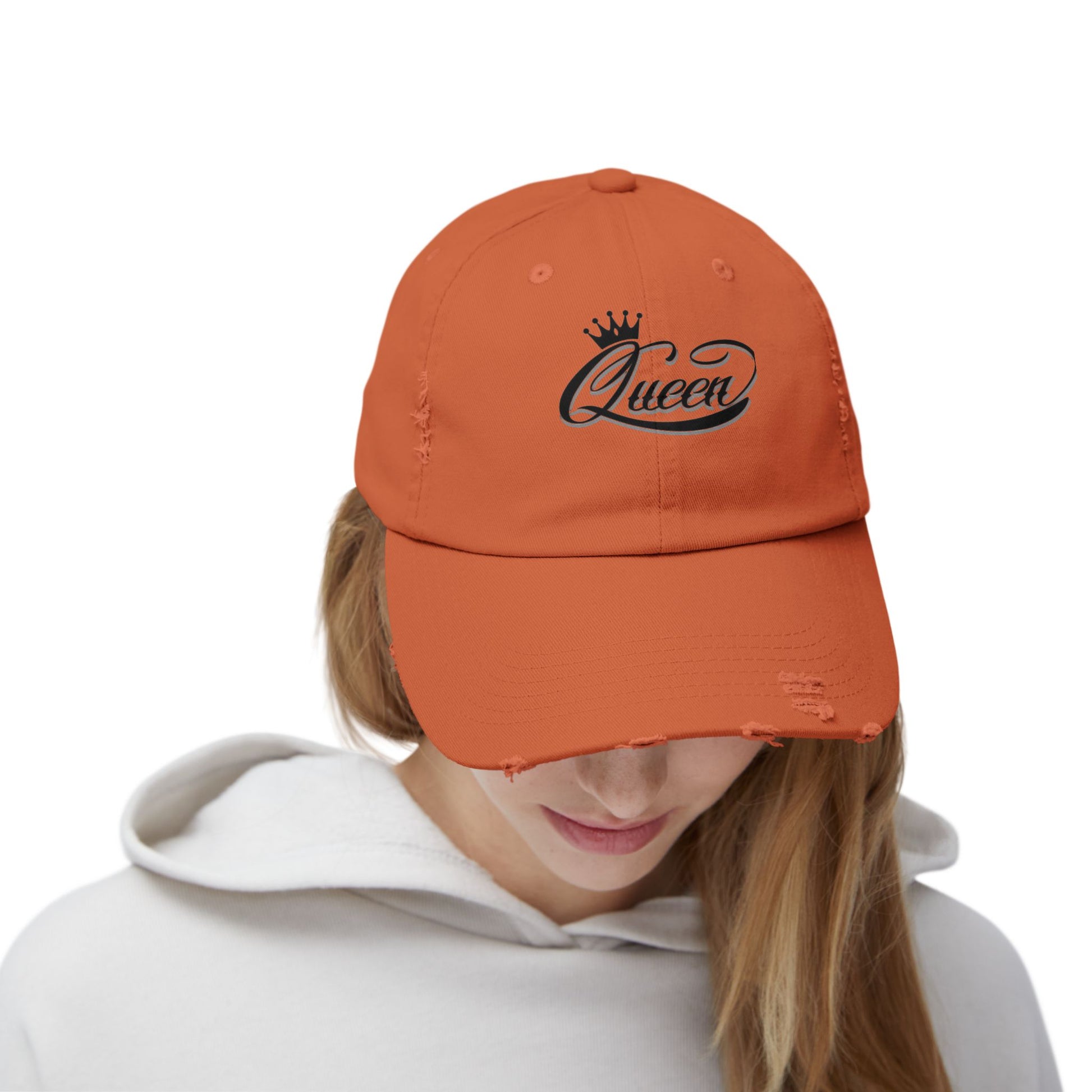 Distressed Queen Cap - Vintage Style Unisex Baseball Hat, Hip Hop Headgear & Streetwear Fashion Accessory - The Eggy's store