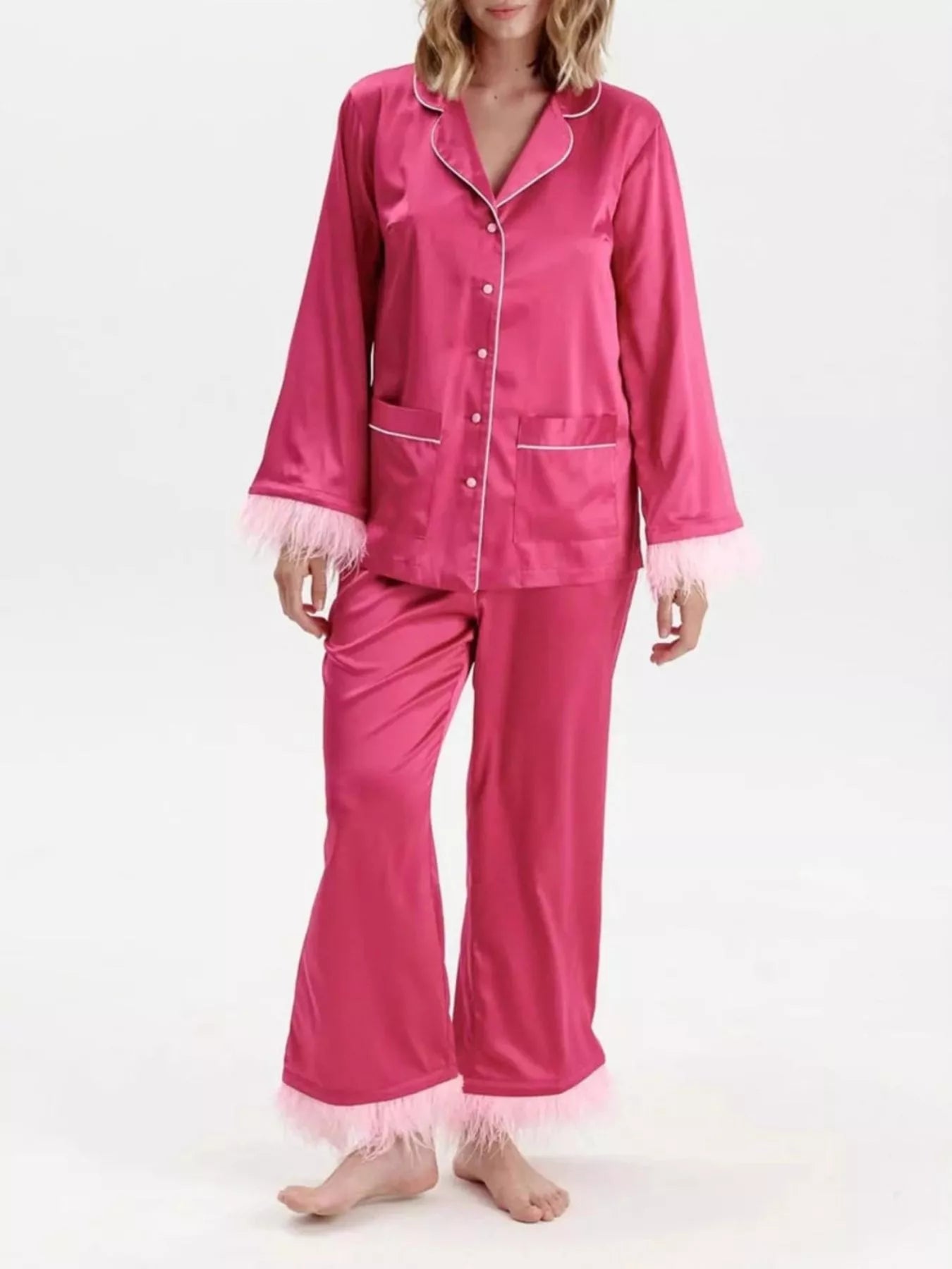 Silky Button Up Lounge Set