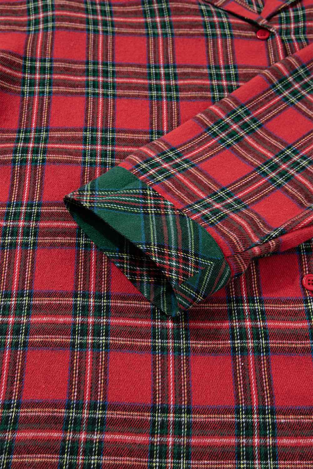 Plus Size Christmas Plaid Shirt and Shorts Pajama Set