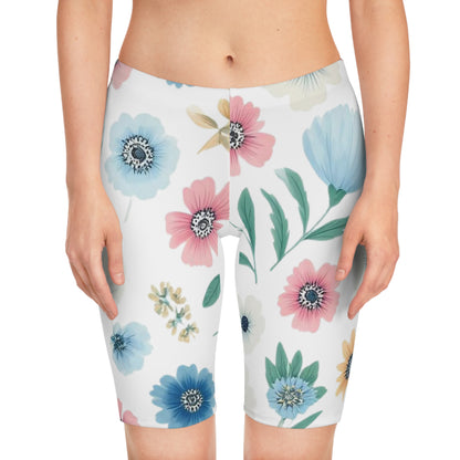 Flower Bike Shorts for Women - Floral Women's Cycling Shorts