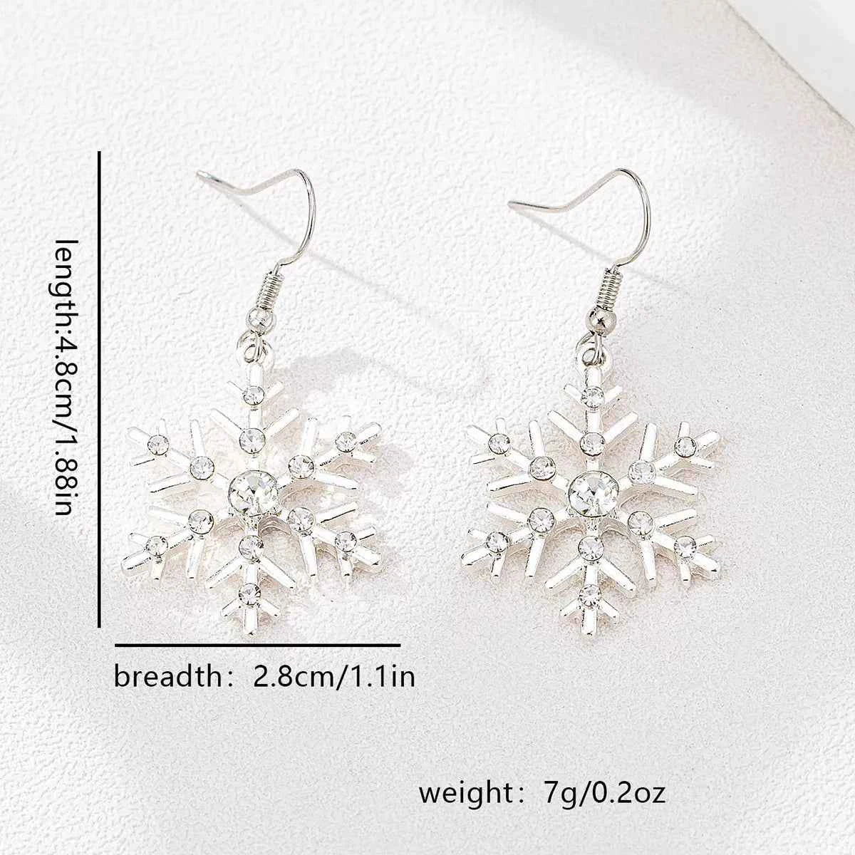 Christmas Snowflake Dangle Earrings