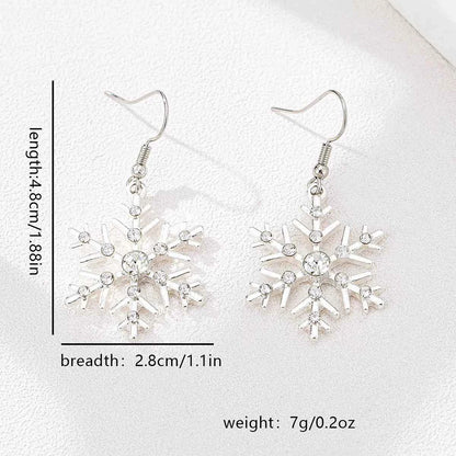 Christmas Snowflake Dangle Earrings