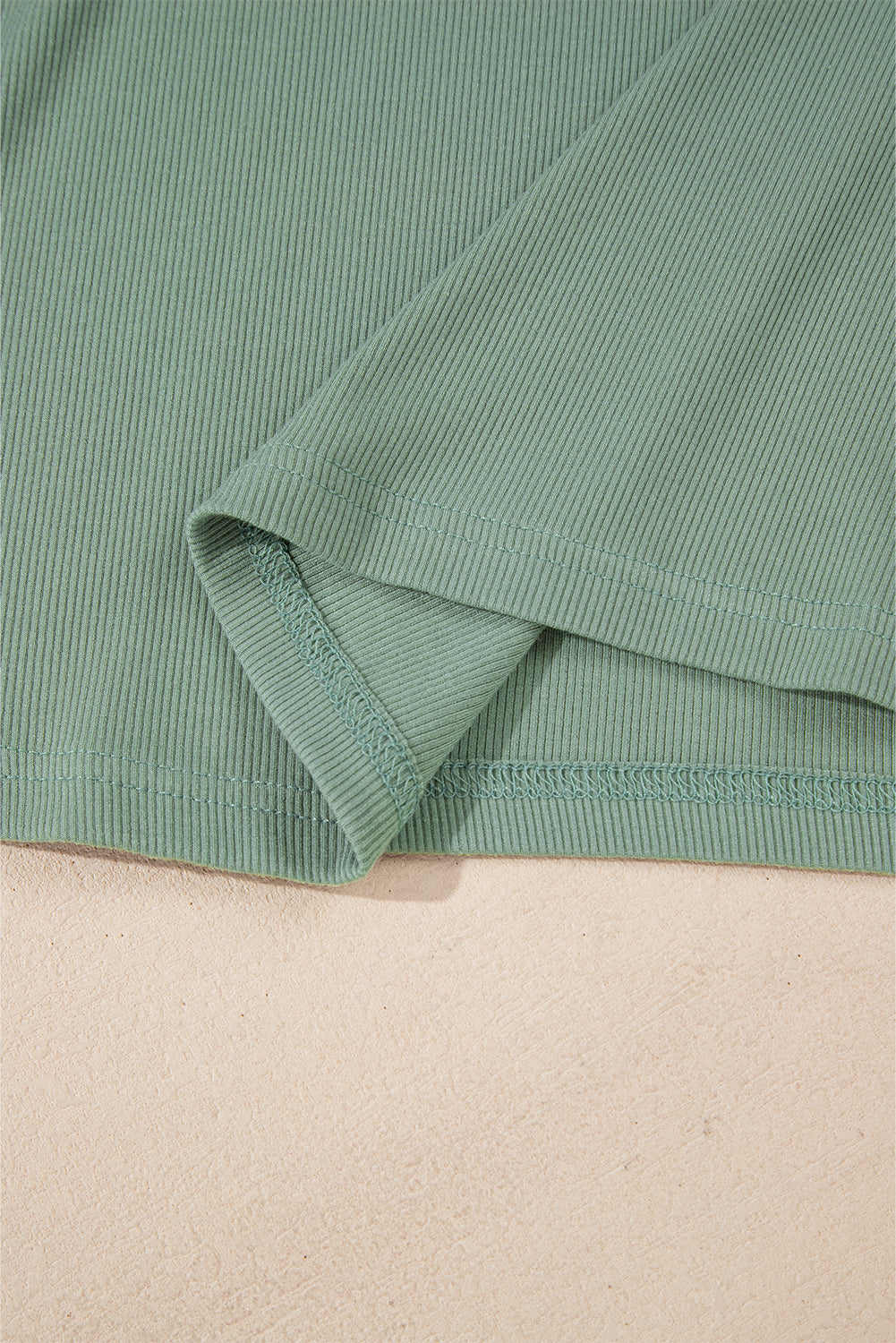 Mint Green Ribbed Colorblock Patchwork Raglan Long Sleeve Women's Top - The Eggy's store