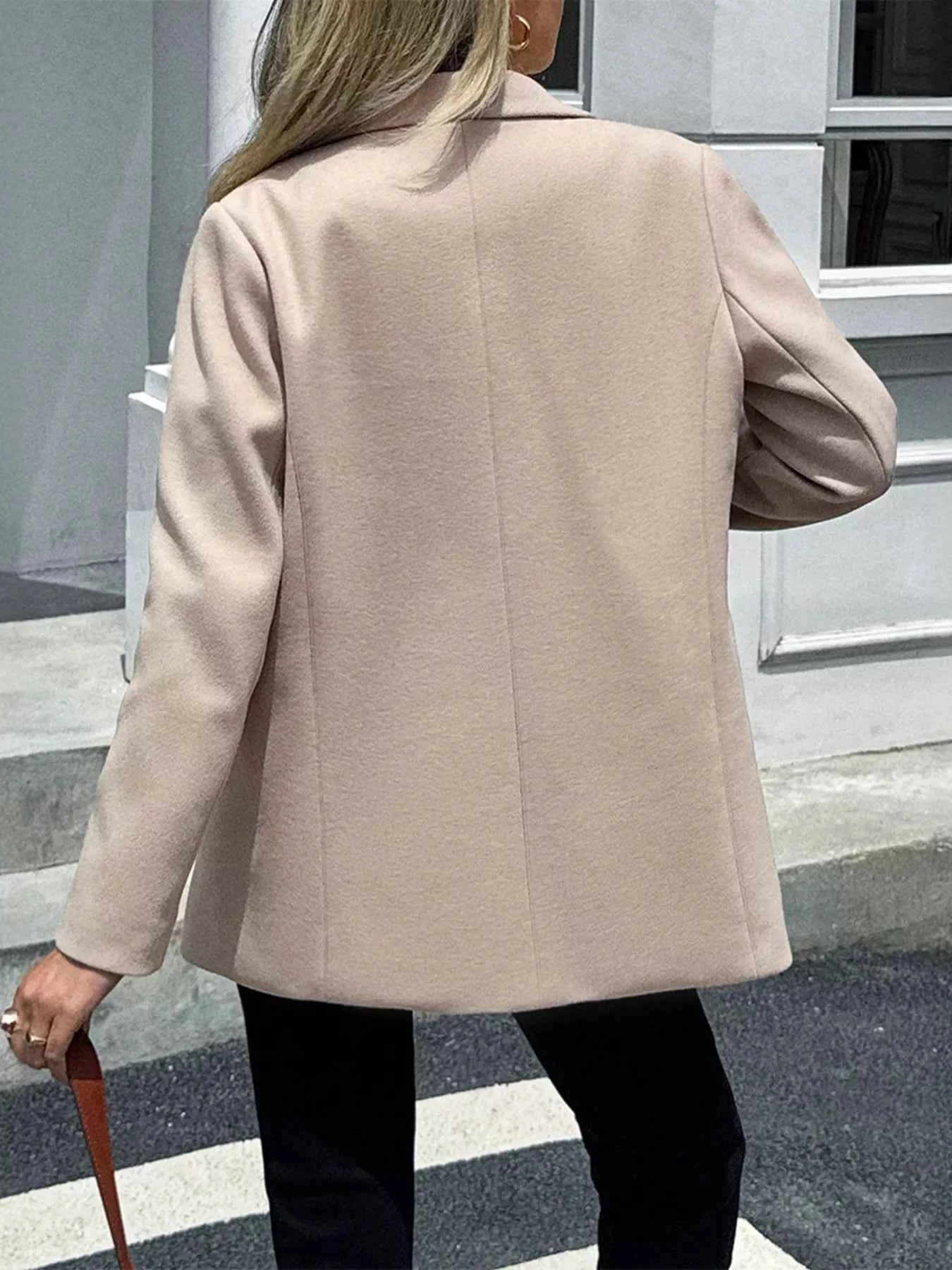 Lapel Collar Button Up Blazer