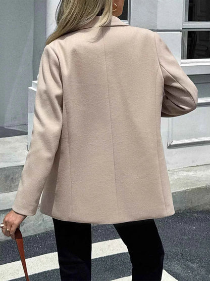 Lapel Collar Button Up Blazer