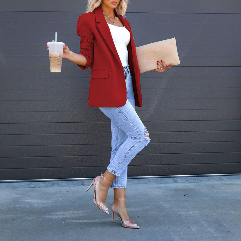 Womens Casual Blazers Open Front Long Sleeve Work Office Suit Jackets Blazer - The Eggy's store
