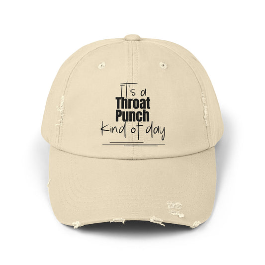 Throat Punch Hat: Unisex Distressed Cap