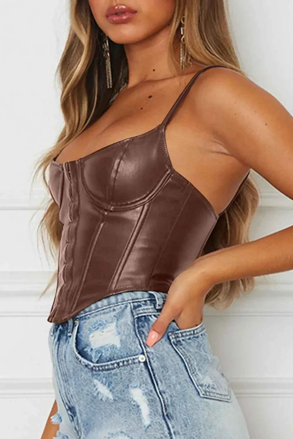 Scoop Neck Spaghetti Strap Cami Women's Top