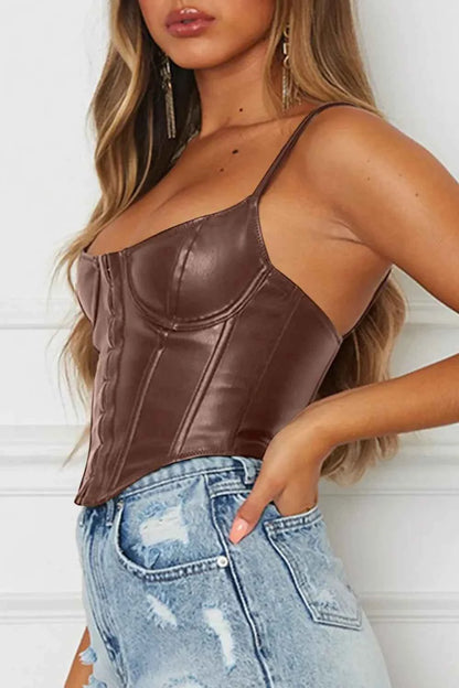 Scoop Neck Spaghetti Strap Cami Women's Top