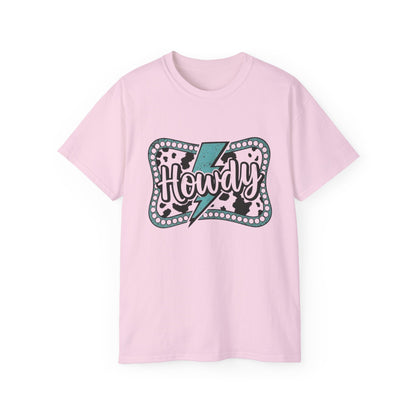 Howdy Lightning Graphic Tee - Fun Unisex Cotton Women's T-Shirt for Summer, Festivals, Casual Wear - The Eggy's store