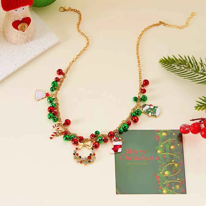 18K Gold-Plated Christmas Charm Necklace