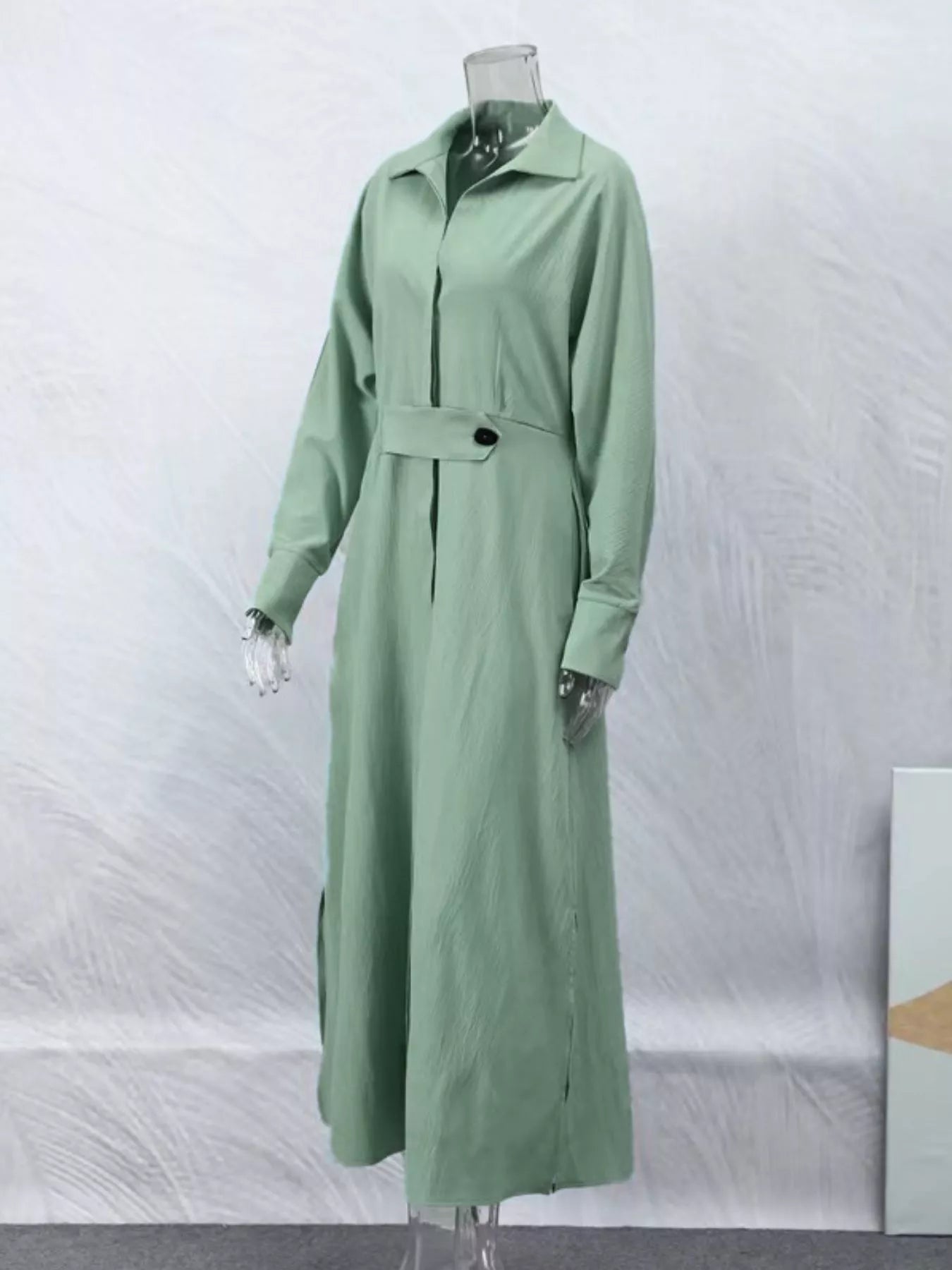 Side Slit Long Sleeve Dress