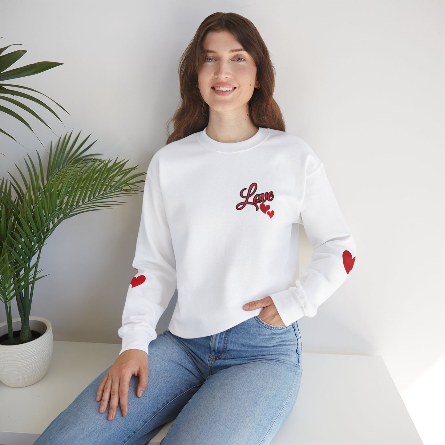 Love and Hearts Adult Love Hearts Sweatshirt Women's Top