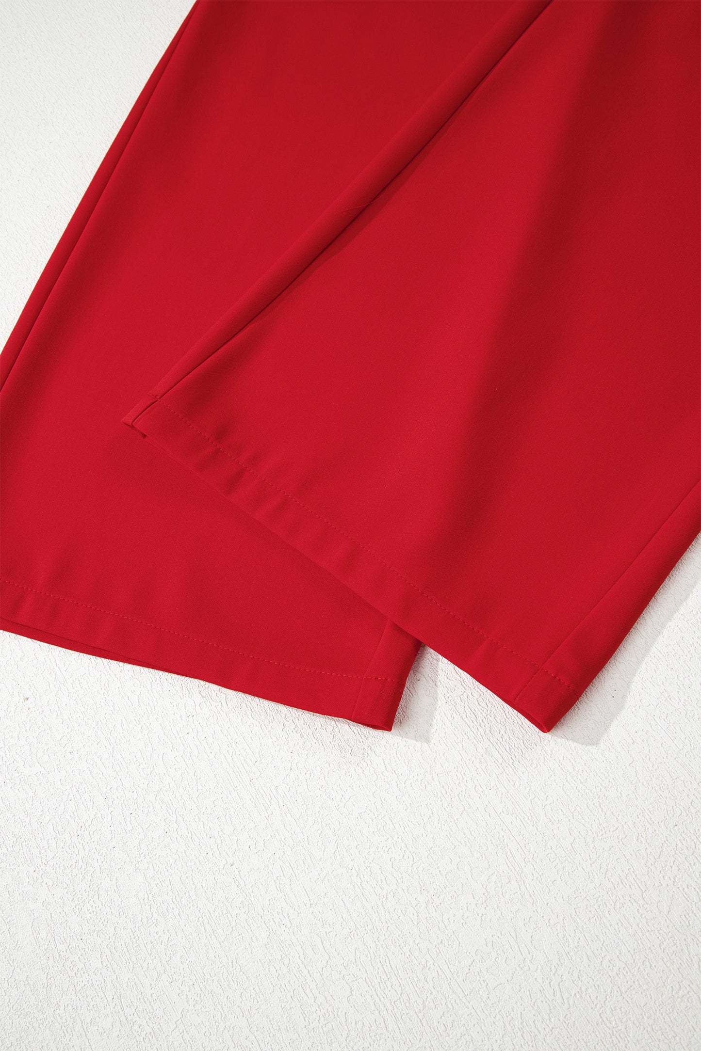 Pleated Pull-On High Waist Straight Leg Pants