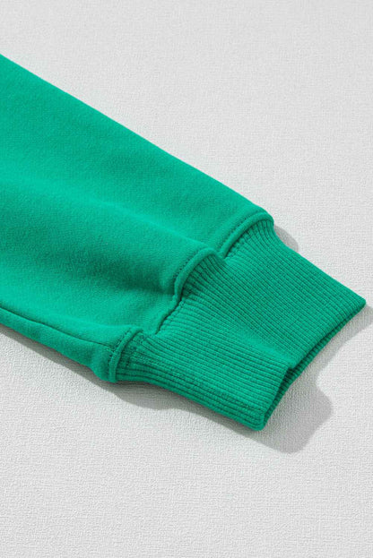 Green MERRY Print Drop Sleeve Pullover Women's Sweatshirt