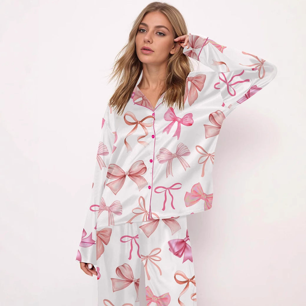 Printed Cute Pajama Set for Ladies Long-Sleeve Suit