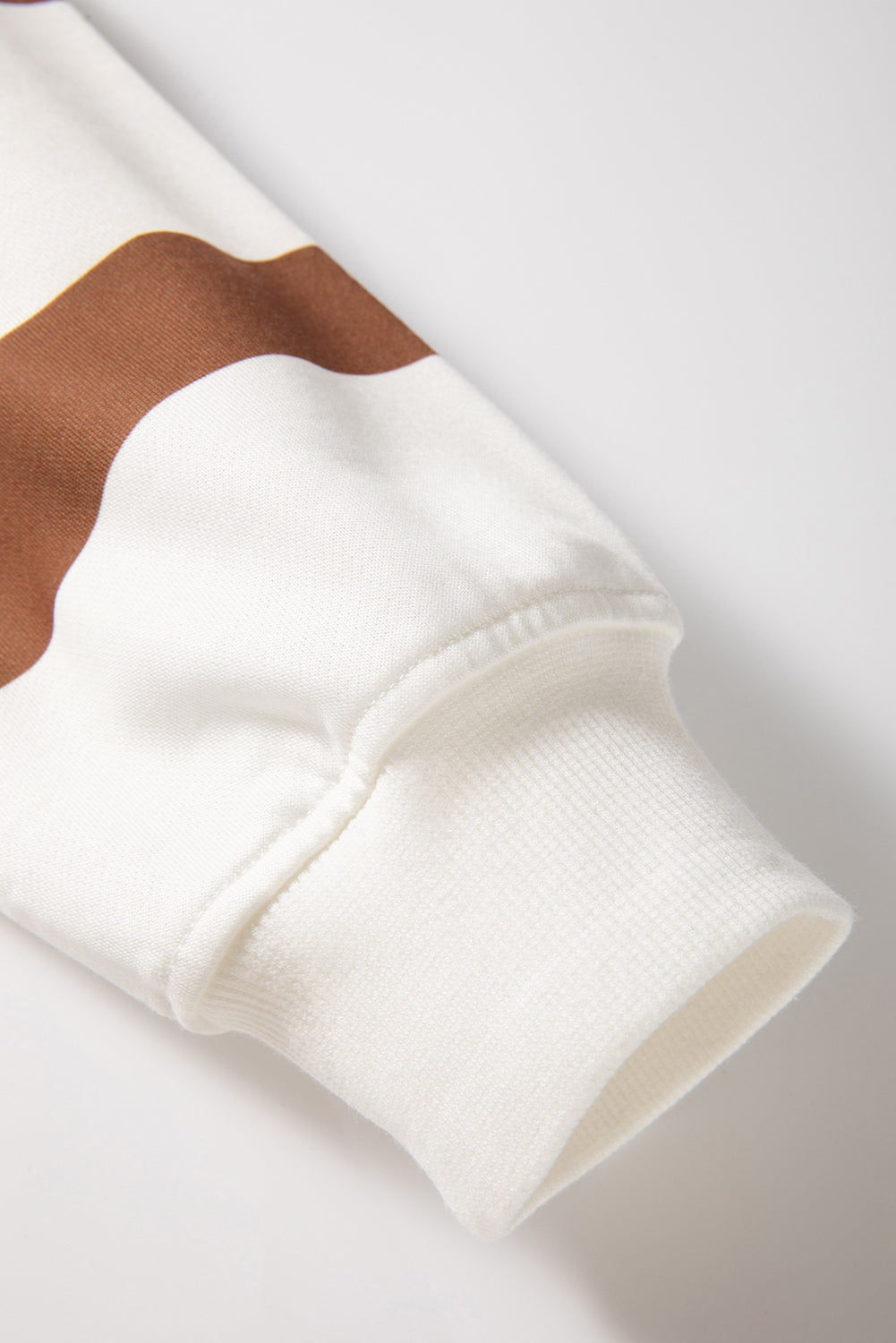 Light French Beige Striped Drop Shoulder Pullover and Joggers Set - The Eggy's store