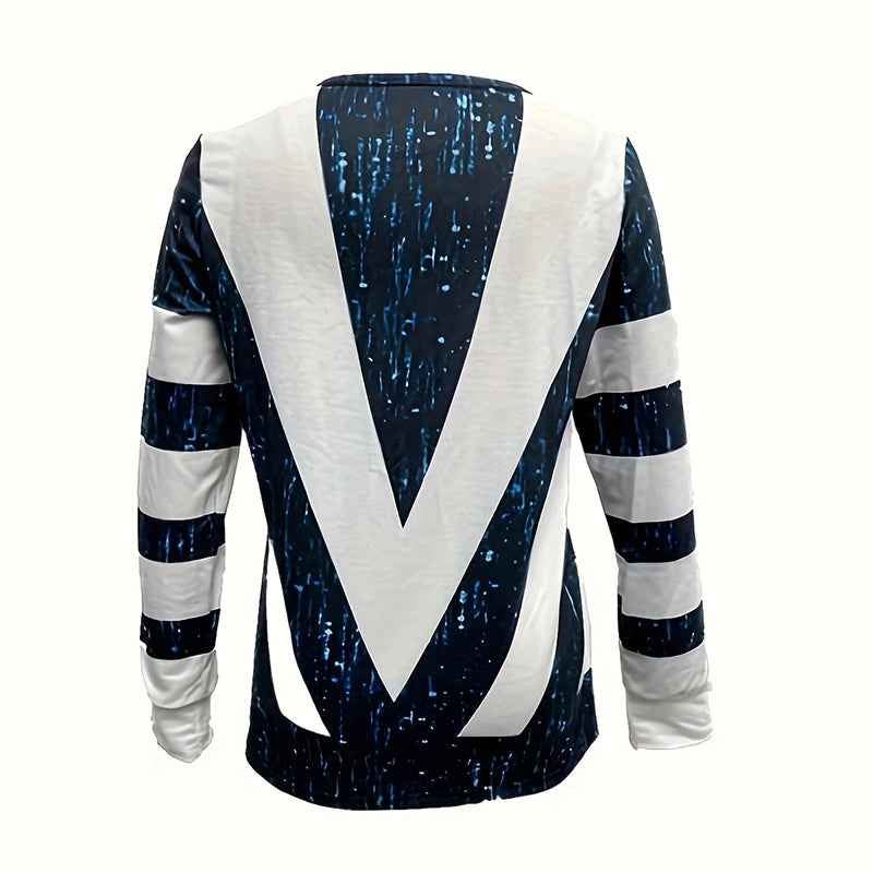 Women's Long Sleeve Shirts Zipper Color Block V Neck Tunic Tops Casual Blouse