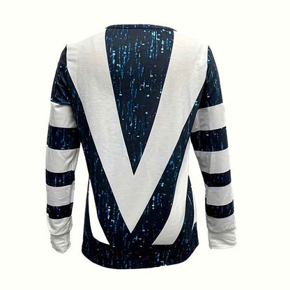 Women's Long Sleeve Shirts Zipper Color Block V Neck Tunic Tops Casual Blouse