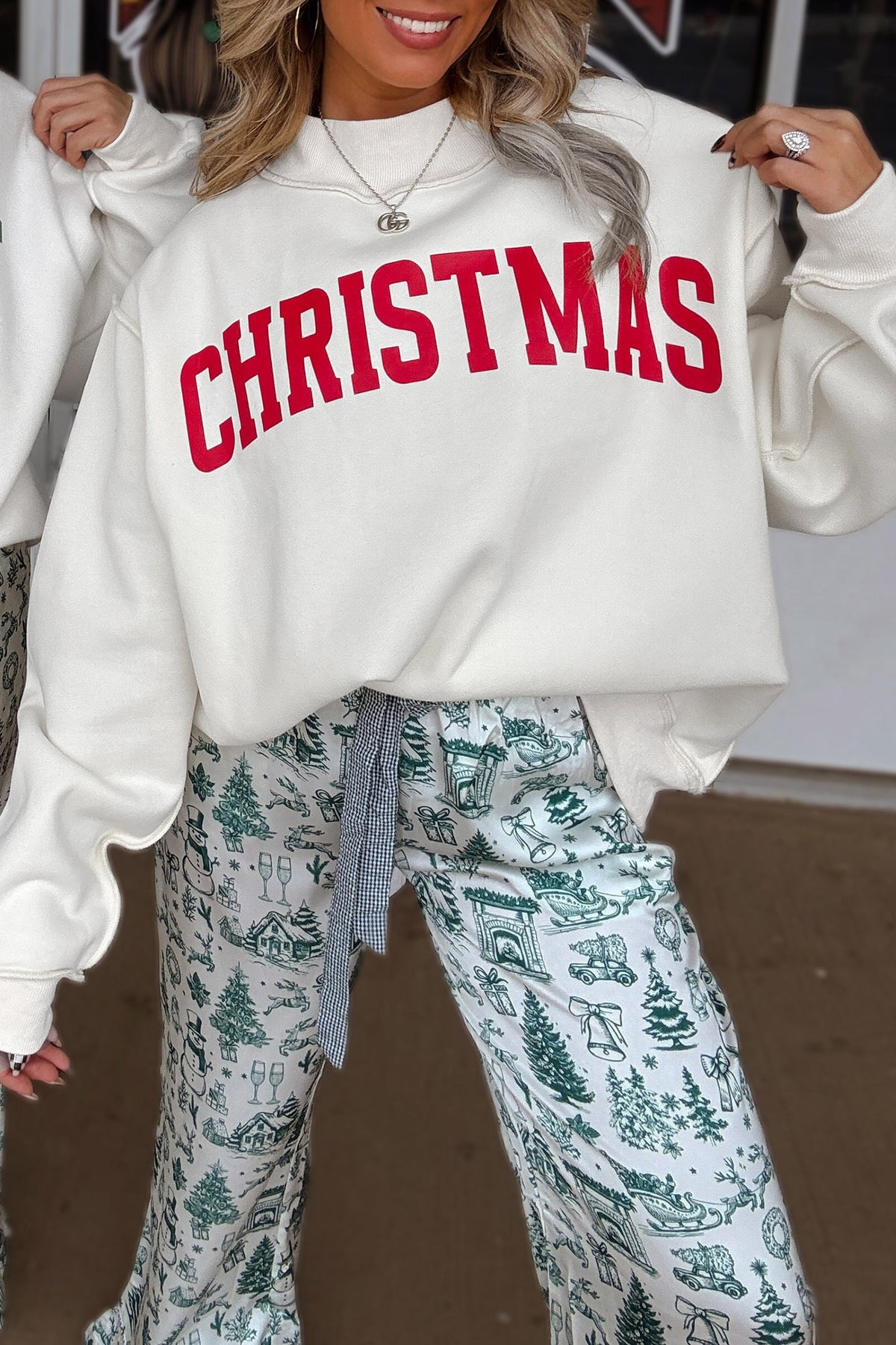 Merry Christmas Mock Neck Oversized Sweatshirt